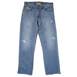 Levi's 514 Regular Fit Distressed Rivet Closure Straight Leg Jeans Men's 34x32